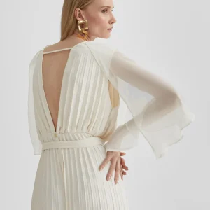 Lola Casademunt Vestidos Y Faldas<Mono plisado mangas capa CRUDO