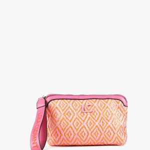 Lola Casademunt Accesorios | Bolsos<Neceser efecto rafia bicolor ROSA-NARANJA
