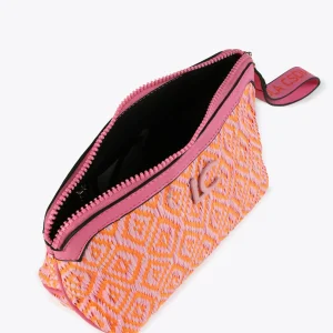 Lola Casademunt Accesorios | Bolsos<Neceser efecto rafia bicolor ROSA-NARANJA