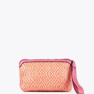 Lola Casademunt Accesorios | Bolsos<Neceser efecto rafia bicolor ROSA-NARANJA
