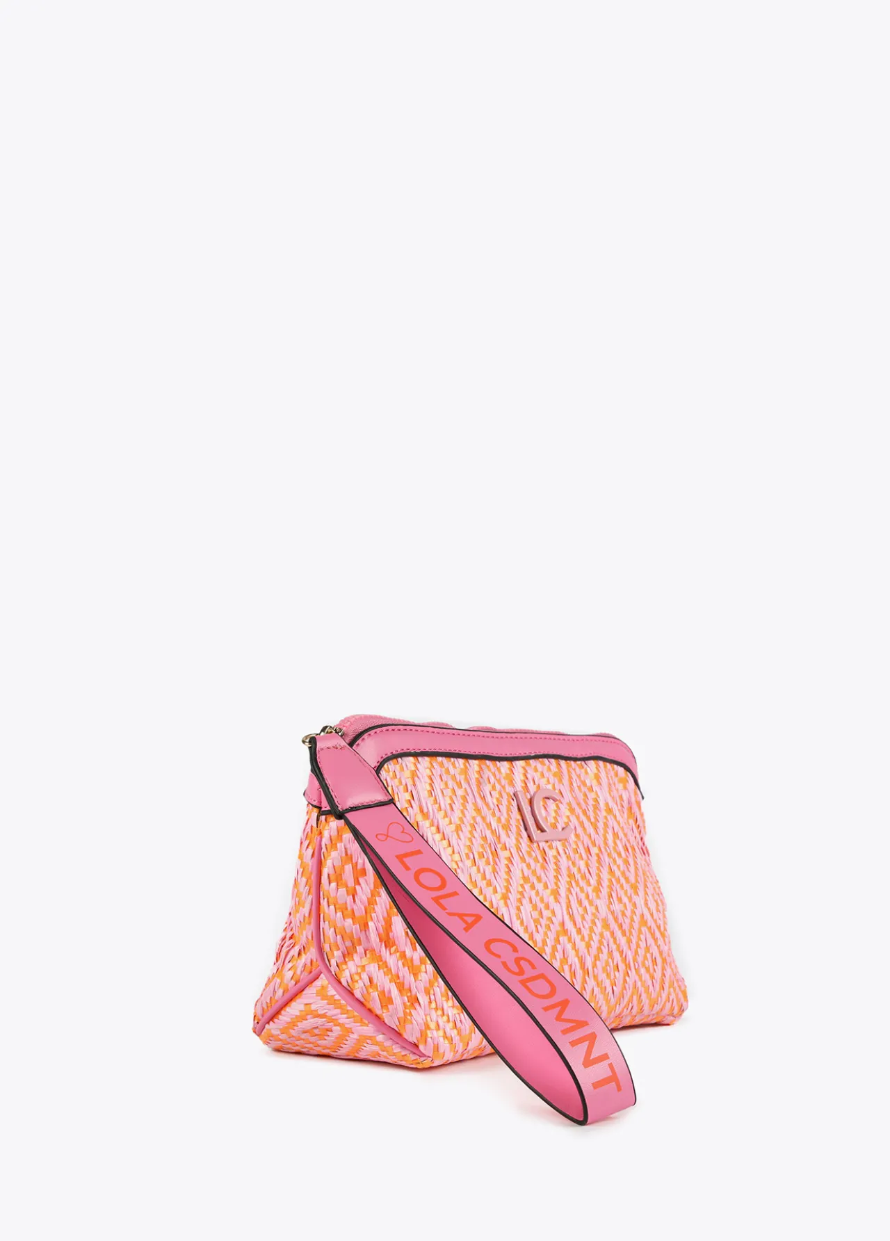 neceser_efecto_rafia_bicolor_4.webp Lola Casademunt Accesorios | Bolsos<Neceser efecto rafia bicolor ROSA-NARANJA