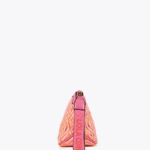 Lola Casademunt Accesorios | Bolsos<Neceser efecto rafia bicolor ROSA-NARANJA