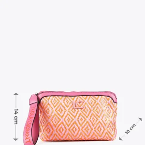 Lola Casademunt Accesorios | Bolsos<Neceser efecto rafia bicolor ROSA-NARANJA