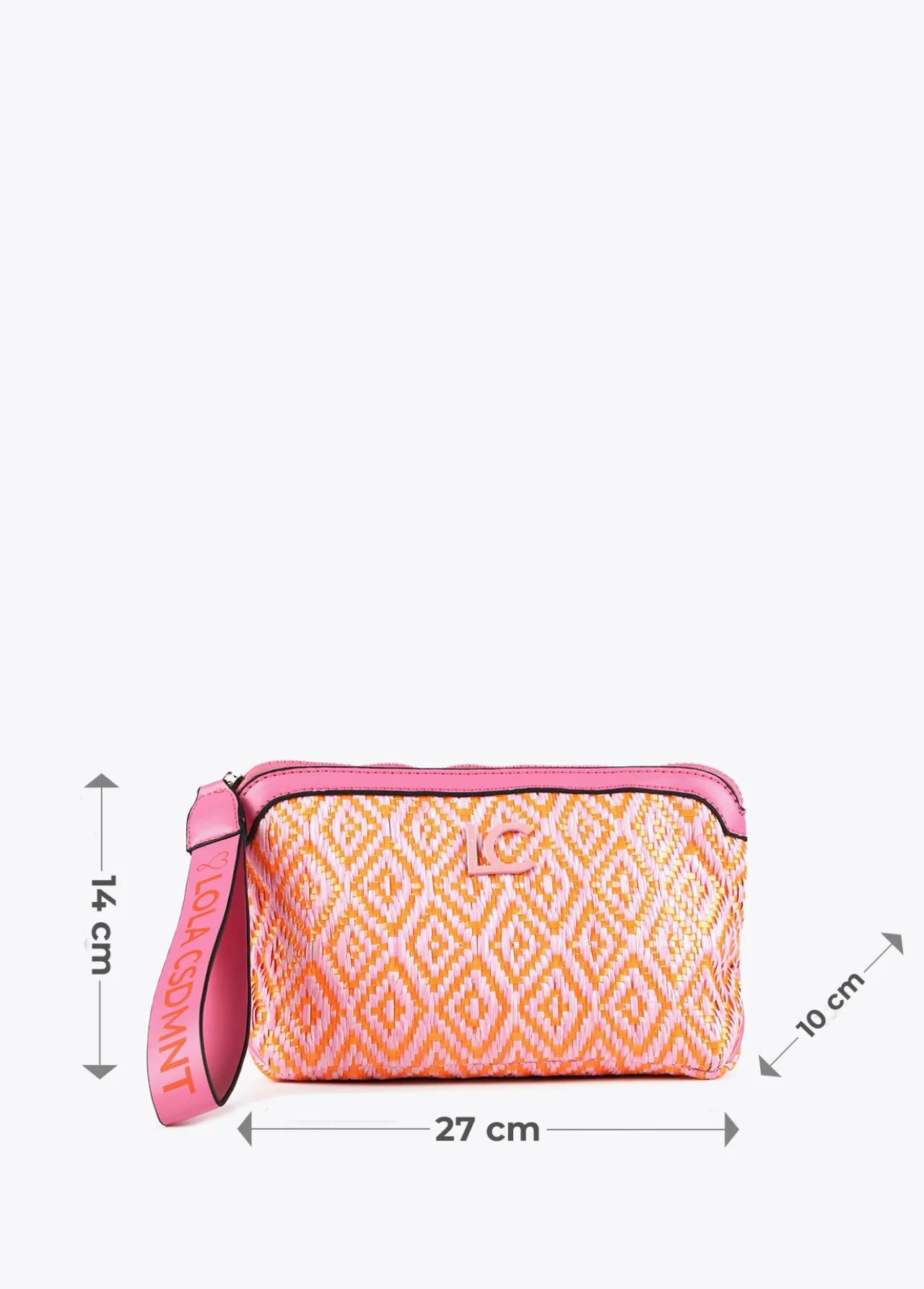 neceser_efecto_rafia_bicolor_6.webp Lola Casademunt Accesorios | Bolsos<Neceser efecto rafia bicolor ROSA-NARANJA