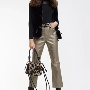 Lola Casademunt Pantalones<Pantalón animal print DORADO