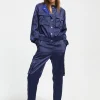 Lola Casademunt Pantalones<Pantalón cargo satinado AZULNOCHE