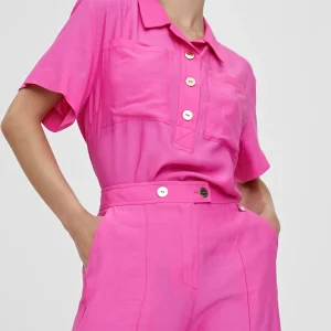 Lola Casademunt Pantalones<Pantalón cropped monocolor FUCSIA