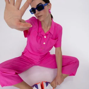 Lola Casademunt Pantalones<Pantalón cropped monocolor FUCSIA