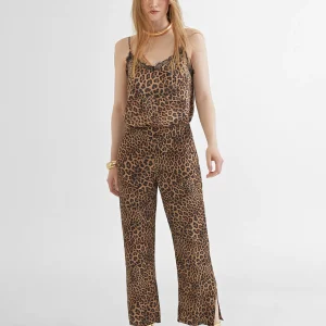 Lola Casademunt Pantalones<Pantalón culotte animal print MARRON-NEGRO