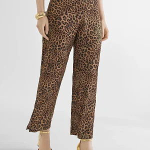 Lola Casademunt Pantalones<Pantalón culotte animal print MARRON-NEGRO