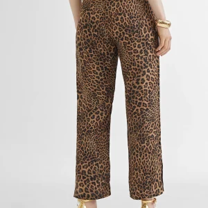 Lola Casademunt Pantalones<Pantalón culotte animal print MARRON-NEGRO
