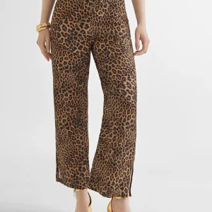 Lola Casademunt Pantalones<Pantalón culotte animal print MARRON-NEGRO