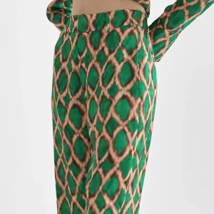 Lola Casademunt Pantalones<Pantalón culotte estampado VERDE-MARRON