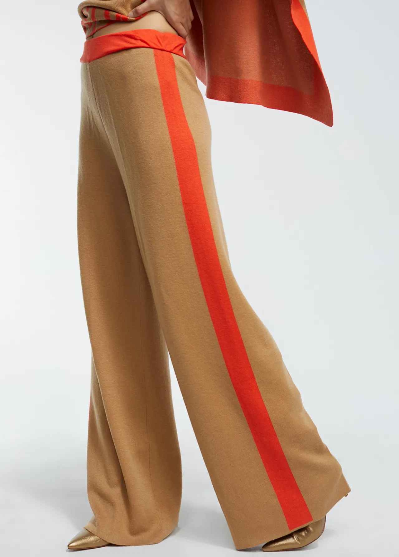 pantaln_de_punto_3-2.webp Lola Casademunt Punto | Pantalones<Pantalón de punto MARRON-NARANJA