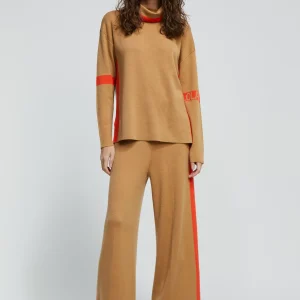 Lola Casademunt Punto | Pantalones<Pantalón de punto MARRON-NARANJA