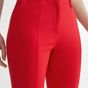Lola Casademunt Pantalones<Pantalón de punto campana ROJO