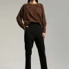 Lola Casademunt Pantalones<Pantalón detalle botones CAMEL