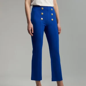 Lola Casademunt Pantalones<Pantalón detalle botones AZULELECTRICO