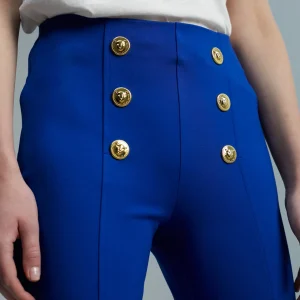 Lola Casademunt Pantalones<Pantalón detalle botones AZULELECTRICO