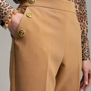 Lola Casademunt Pantalones<Pantalón detalle botones CAMEL