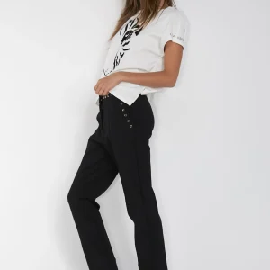 Lola Casademunt Pantalones<Pantalón detalle eyelets NEGRO