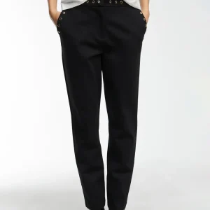 Lola Casademunt Pantalones<Pantalón detalle eyelets NEGRO