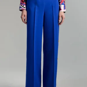 Lola Casademunt Pantalones<Pantalón detalle snaps AZULMEDIO