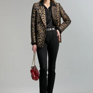 Lola Casademunt Pantalones<Pantalón detalles efecto piel NEGRO