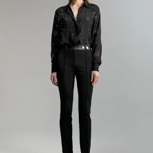 Lola Casademunt Pantalones<Pantalón detalles efecto piel NEGRO