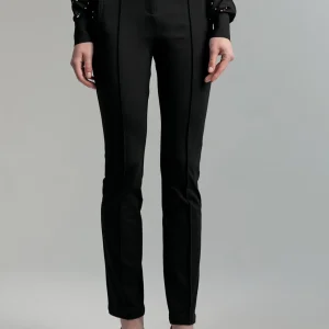 Lola Casademunt Pantalones<Pantalón detalles efecto piel NEGRO