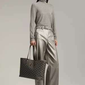 Lola Casademunt Pantalones<Pantalón efecto piel PLATEADO