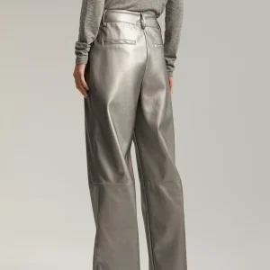 Lola Casademunt Pantalones<Pantalón efecto piel PLATEADO