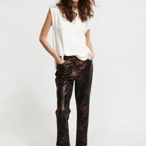 Lola Casademunt Pantalones<Pantalón estampado animal NEGRO-MARRON