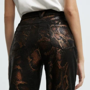 Lola Casademunt Pantalones<Pantalón estampado animal NEGRO-MARRON