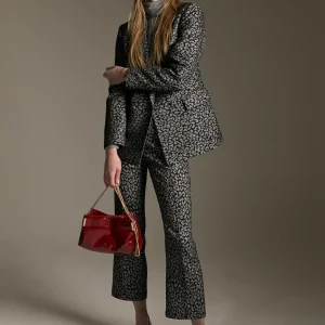 Lola Casademunt Animal Print | Pantalones<Pantalón jacquard animal print NEGRO-GRIS