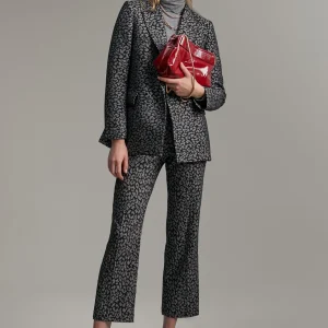 Lola Casademunt Animal Print | Pantalones<Pantalón jacquard animal print NEGRO-GRIS