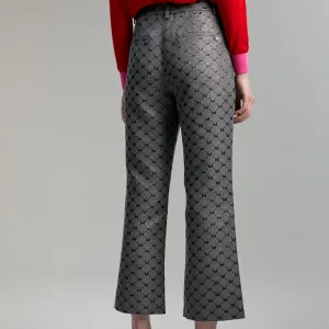 Lola Casademunt Pantalones<Pantalón jacquard monograma GRIS-METAL