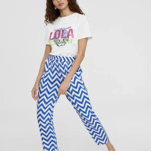 Lola Casademunt Pantalones<Pantalón jogging bicolor AZUL-BLANCO