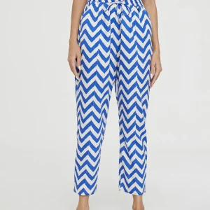 Lola Casademunt Pantalones<Pantalón jogging bicolor AZUL-BLANCO