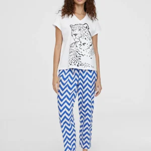 Lola Casademunt Pantalones<Pantalón jogging bicolor AZUL-BLANCO