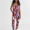 Lola Casademunt Pantalones<Pantalón jogging estampado LILA-ROJO