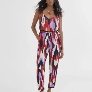 Lola Casademunt Pantalones<Pantalón jogging estampado LILA-ROJO