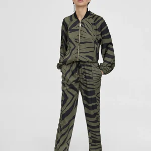 Lola Casademunt Pantalones<Pantalón jogging estampado cebra NEGRO-VERDE