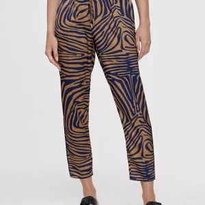 Lola Casademunt Pantalones<Pantalón jogging estampado cebra MARRON-AZUL