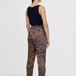 Lola Casademunt Pantalones<Pantalón jogging estampado cebra MARRON-AZUL