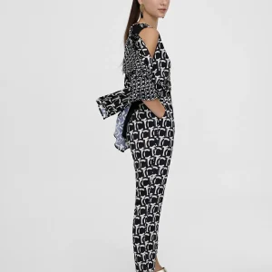 Lola Casademunt Pantalones<Pantalón jogging monograma BLANCO-NEGRO