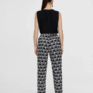 Lola Casademunt Pantalones<Pantalón jogging monograma BLANCO-NEGRO