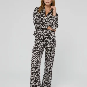 Lola Casademunt Pantalones<Pantalón monograma M NEGRO-CRUDO