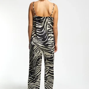 Lola Casademunt Animal Print | Pantalones<Pantalón palazzo cebra NEGRO-CRUDO
