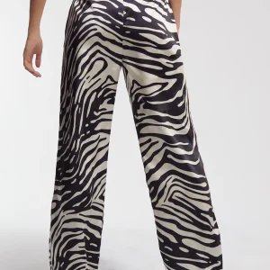 Lola Casademunt Animal Print | Pantalones<Pantalón palazzo cebra NEGRO-CRUDO